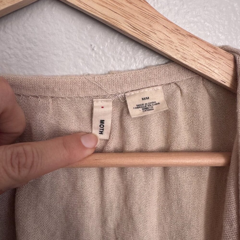 Linen & Cotton Anthropologie MOTH Linen Blend Wrap Peplum Cardigan Top - Medium - Picture 5 of 7